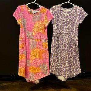 Lularoe Girls Mae Dresses Size 10 Set Lot of 2